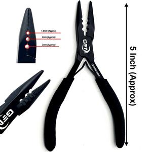 Pinza Profesional de Acero Inoxidable de 5 Pulgadas para Extensiones de Cabello, con 3 Orificios, Acabado Espejo, Agarre Negro, Herramienta para Remover Anillos de Queratina - Product Image 1