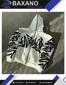 Sudadera con capucha estilo urbano de invierno con cremallera y estampado gráfico, a prueba de viento, transpirable, unisex, estilo Y2K. - Product Image 6