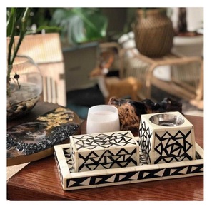 Juego de Regalo Religioso Árabe para Ramadán, Quemador de Incienso Eléctrico de Madera con Incrustaciones de Madreperla, Bandeja para Bakhoor, Rosa, Té, Oud, Incensario de Oriente Medio - Product Image 2