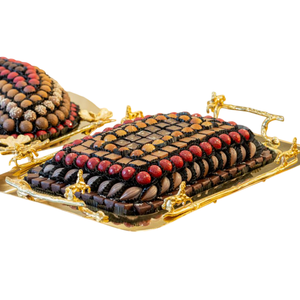 Plateau de service à chocolat de conception standard Plateau à chocolat en métal plaqué or de qualité supérieure Parfait pour les mariages et les fêtes d'anniversaire - Product Image 4