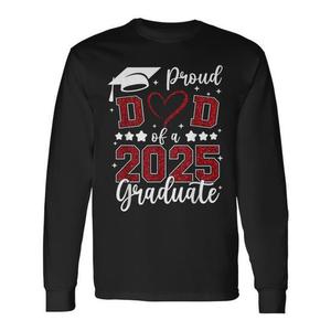 T-shirt a maniche lunghe per papà orgoglioso del figlio/a laureato/a del 2025, camicia coordinata per la laurea in famiglia - Product Image 1