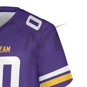 Camiseta de fútbol americano de malla de Color degradado de alta calidad personalizada para hombre, camiseta de Rugby con logotipo sublimado de patrón sólido - Product Image 5