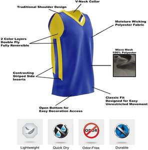 Uniformes athlétiques personnalisés pour enfants Maillot de basket-ball réversible et short respirant 1 ensemble pour la pratique des sports d'équipe - Product Image 5