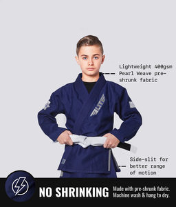 ยอดนิยมเด็กคาราเต้Bjj Gisในการปรับแต่งโลโก้บราซิลCore Navy Jiu Jitsuผ้าฝ้าย 100% ผ้าทอมุกใน 450 GSMสําหรับเด็ก - Product Image 6