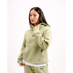 Sudadera con Capucha Sage Green Essential, Tejido French Terry Grueso, con Bordado 3D y Estampado en Color Carbón - Product Image 4