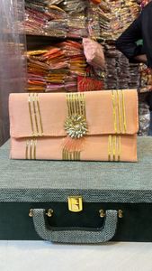 Bolso de mano bordado Vintage para mujer, bolsa Potli de Material para PC, cordón, recuerdo de boda, regalo de devolución, invitados, estilo indio - Product Image 4