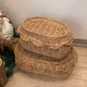 Cesta de mimbre hecha a mano al por mayor, organizador de almacenamiento decorativo respetuoso con el medio ambiente duradero para decoración del hogar, supermercado y suministro minorista - Product Image 2