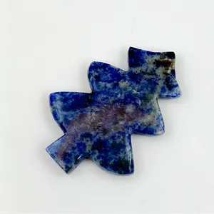 Natuurlijke Edelsteen Lapis Lazuli Gesneden Kerstboom Kristallen Steen Ambacht Groothandel Antiek Graveren Gesneden Handgemaakte Geschenken Ideeën