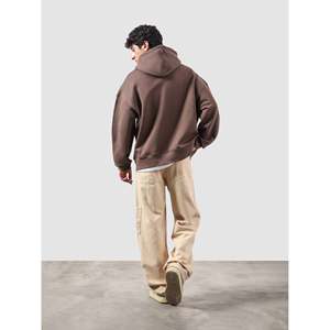 Sweat-shirt essentiel en molleton français marron érable avec fermeture éclair - Product Image 3