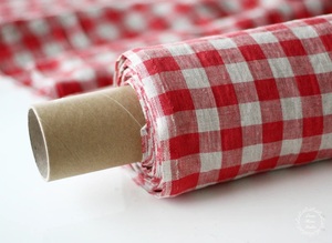 Venta al por mayor 115 '' / 292cm Extra ancho tela de lino lavado a la piedra 100% Lino Material Natural rojo tejido Textiles para el hogar niños niñas - Product Image 3