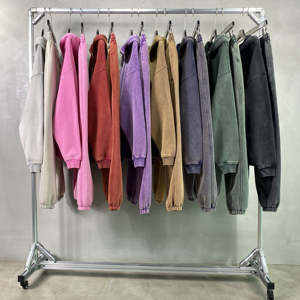 เสื้อมีฮู้ดผู้ชายผ้าบาติกแบบโอเวอร์ไซส์ใส่ได้ทั้งชายหญิงผ้า360GSM ซักด้วยกรดสไตล์วินเทจ - Product Image 2