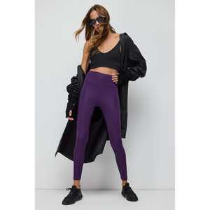 Leggings décontractés pour femmes Mega Merchant, taille mi-haute, en toile non tissée, 100% coton, sans couture, doux, pour le fitness, la gym et les sports - Product Image 3