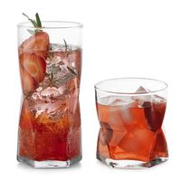 Verre à whisky, bière, jus, style européen, design géométrique créatif, 0,45 L, passe au lave-vaisselle, design moderne, pour les fêtes, verre highball