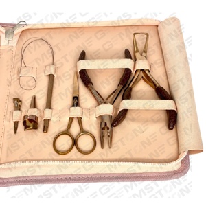 GEMSTONE ENTERPRISES Rose Gold Stainless Steel Hair Extension Tool Kit Model 24 Durable Reusable Two-Plier Clamps 2-Hole <b>Needle</b> - Product Image 4