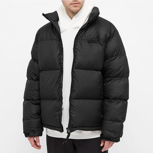 <b>Winter</b> New Arrival Men's Long Sleeve Canvas Stand Puffer Jacket Customized Logo Printing Waterproof Breathable Reversible - Product Image 4