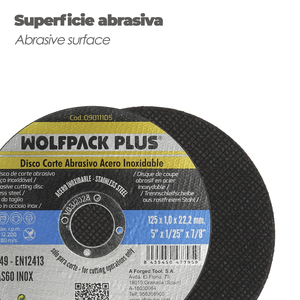 Disco Abrasivo per Acciaio Inossidabile Ø/ 125 x 22,2 mm Spessore 1,0 mm. - Product Image 3