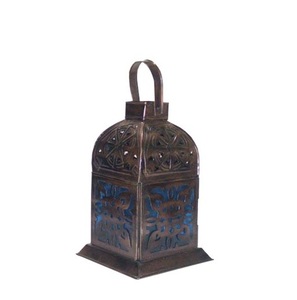 Stunning <b>Lanterns</b> with Elegant Metal Designs colorful glass Hurricane lamp luminaria trend Warm and Inviting <b>Decorative</b> <b>Lantern</b> - Product Image 5