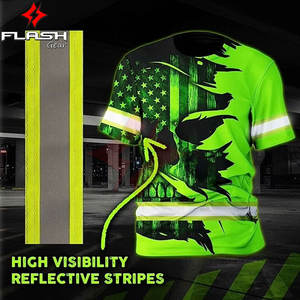 Camisa de Seguridad Reflectante de Alta Visibilidad ANSI Clase 1, Impermeable, para Hombre y Mujer, Impresión por Sublimación, Personalizable, Ropa de Trabajo para Exteriores - Product Image 3