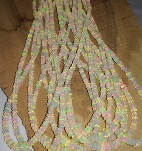 100% naturel éthiopien opale à facettes cristal lisse Rondelle 3-5mm haute couleur jaune fabrication de bijoux faits à la main perles Flashy - Product Image 3