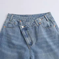 Jean en denim personnalisé pour femme, taille haute, jambe large, respirant, imprimé léopard, style Y2K, style urbain décontracté, avec ceinture, déchirures et détails de nœuds foncés, pour l'automne et les soirées