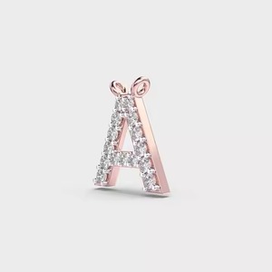 Colgantes y dijes de joyería fina con letras chapadas en oro Adorable colgante de diamantes unisex Estilo clásico en plata con diamantes - Product Image 5