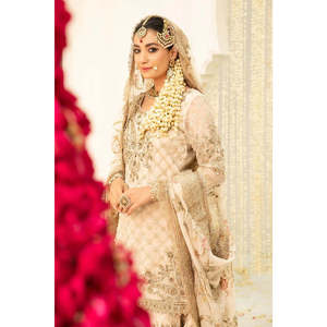 Colección Maria B. Baad-E-Saba Vol.6 Ivory Gold MC-047 y TC-549 Tela Satén - Product Image 4