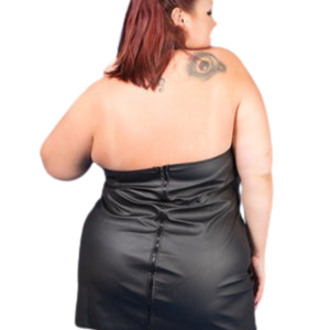 Plus Size Roxy Mini Leather <b>Dress</b> Women Black Halter Neck Fetish Clubwear Party <b>Dress</b> - Product Image 5
