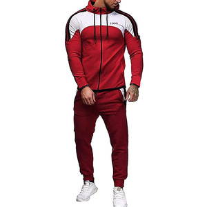 Conjunto Deportivo de Dos Piezas para Hombre con Textura Acanalada, Puños Acanalados, Bolsillos Laterales, Apto para Invierno, con Capucha y Cordones, para Compradores Mayoristas - Product Image 1