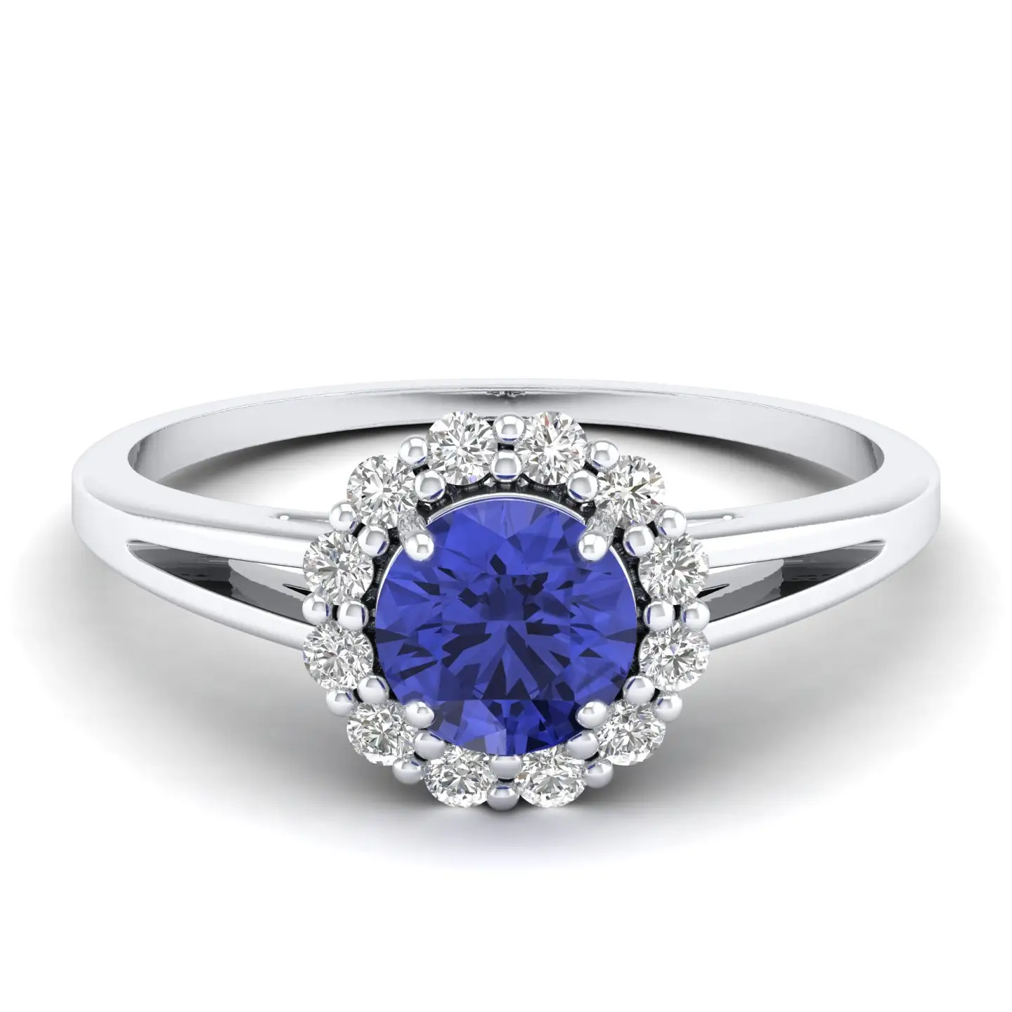 Anello in argento Sterling 925 con ciondolo Starlit di Tanzanite con pietra preziosa naturale Tanzanite e anelli delicati VVS Moissanite certificati GRA