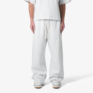 Fábrica personalizada pantalones de chándal hombres 500 GSM peso pesado Joggers algodón polar de gran tamaño pierna ancha holgado OEM Streetwear proveedor a granel - Product Image 3