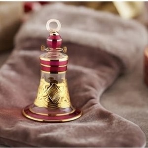Adorno Navideño de Campana de Vidrio Soplado a Mano con Detalles en Oro de 24K, Decoración Navideña Colgante de Lujo - Product Image 4