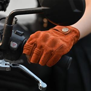 Gants de moto sans doigts Protection Gants demi-doigt en peau de chèvre Motocross Gant Moto Guantes Moto Verano Gants de moto - Product Image 4