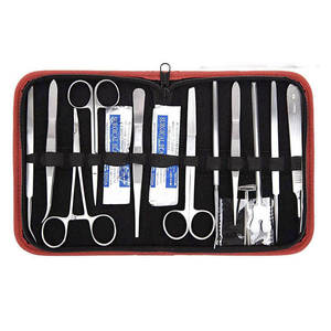 Kit d'outils de suture à usage vétérinaire en acier inoxydable Porte-scalpel Pince à moustiques Ciseaux à iris Kit de dissection médicale Chirurgicale - Product Image 2