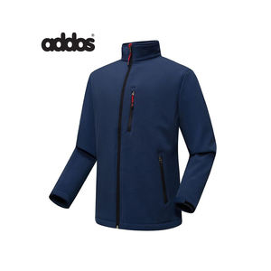 Veste d'hiver Softshell personnalisée pour hommes, coupe-vent, imperméable, doublure en polaire, vêtements de travail zippés avec lettre. - Product Image 1