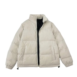 Chaqueta de invierno de relleno de alta calidad, chaqueta acolchada con cremallera de concha suave a la moda informal, Abrigo acolchado brillante personalizado para hombre - Product Image 4