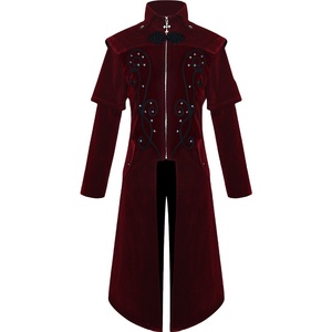 Offre Spéciale médiéval Steampunk château Vampire diable manteau rouge Cosplay Costume moyen âge victorien Nobles smoking Costume Trench Coat - Product Image 3