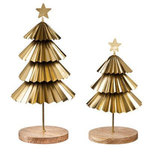 Creative Quality Gold Metal <b>Christmas</b> Tree with Star Topper Rustic Holiday Tabletop Decor For <b>Christmas</b> Festive Use - Product Image 2