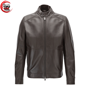 Chaqueta de Invierno para Hombre de Lona y Cuero con Cuello Alto, Estilo Urbano, Bolsillos Delanteros Personalizados, Impermeable y Transpirable, Alta Calidad - Product Image 1