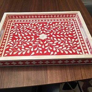 ถาดเสิร์ฟกระดูกไม้ธรรมชาติทำด้วยมือเป็นมิตรกับสิ่งแวดล้อมถาดเสิร์ฟอเนกประสงค์สำหรับบ้านโรงแรมเครื่องครัวเครื่องเทศ - Product Image 3