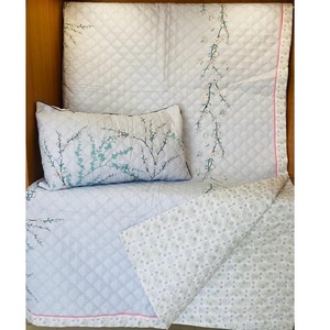 100% Fine Cotton Fabric Quilt Cover King High Quality Flowers Embroidery Printed <b>Bedspread</b> Duvet Cushion Sets GOTS Certificate - Product Image 3