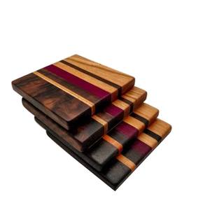 Dessous de verre en bois de haute qualité, design moderne, finition naturelle brillante, tapis et tampons de cuisine utilisés pour la restauration - Product Image 3