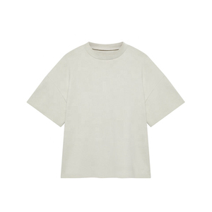T-shirt en coton uni surdimensionné pour homme, manches courtes, col rond, coupe décontractée, jersey uni - Product Image 5