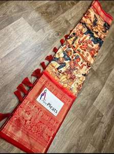 Keerthy Banarasi Silk Kalamkari บล็อกพิมพ์ขายส่งธุรกิจ Saree ใน Bhavnagar - Product Image 6