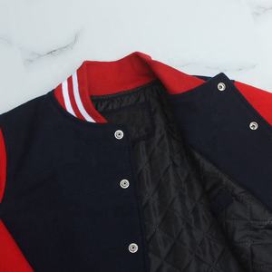 Veste universitaire en cuir véritable pour homme, tissée en laine Banu, faite à la main, style baseball, avec col montant, au meilleur prix - Product Image 5