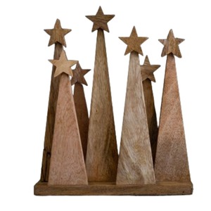 Decoración festiva de árbol de Navidad MDF marrón natural perforado de madera artesanal para hogares abrazar la elegancia natural durante las vacaciones - Product Image 6