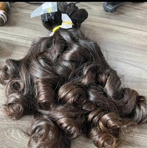 Extensiones de cabello indio 100% virgen alineado con cutícula del proveedor al por mayor, extensiones de cabello largo de visón recto y rizado con ondas Yaki - Product Image 2