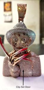 Collar con Colgante de Diseño Personalizado, Estilo Hip Hop, con Moissanita, Cara de Fantasma de Dibujos Animados en 3D, Oro Rosa, en Caja de Regalo, para Hombre, Fiesta, Novedad 2025 - Product Image 2