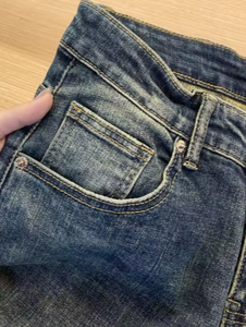 กางเกงยีนส์ขาสั้นทรงสลิมฟิตสำหรับผู้ชายกางเกงยีนส์สีทึบแนวสตรีทใส่ในฤดูร้อน - Product Image 6