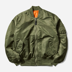 Chaqueta Bomber de Nylon Twill para Hombre, Cortavientos, Ligera, Puños Acanalados, Transpirable, Secado Rápido, Logotipo Frontal, Elegante, Sólida, Verano Otoño - Product Image 1