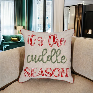 Colección Navideña Ecológica, Fundas de Cojín Ligeras con Apliques de Algodón 100%, Decoración Elegante para el Hogar - Product Image 1